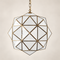 Moroccan Glass Pendant Light, Geometric Brass Chandelier, Handmade Hanging Lantern, Modern Ceiling Lighting