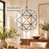 Moroccan Glass Pendant Light, Geometric Brass Chandelier, Handmade Hanging Lantern, Modern Ceiling Lighting