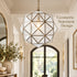 Moroccan Glass Pendant Light, Geometric Brass Chandelier, Handmade Hanging Lantern, Modern Ceiling Lighting