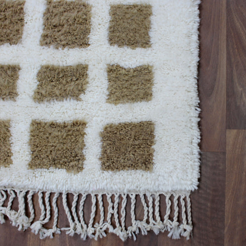 Moroccan Rug, Beige Geometric Rug, Handmade Berber Area Rug, Neutral Wool Carpet