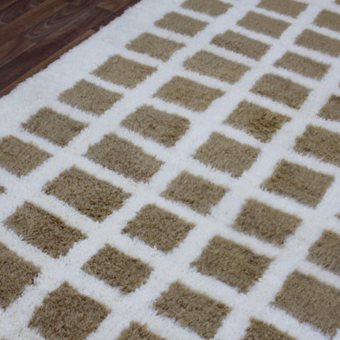 Moroccan Rug, Beige Geometric Rug, Handmade Berber Area Rug, Neutral Wool Carpet
