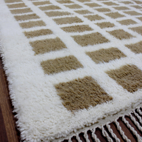 Moroccan Rug, Beige Geometric Rug, Handmade Berber Area Rug, Neutral Wool Carpet