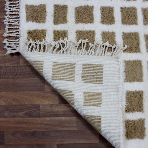 Moroccan Rug, Beige Geometric Rug, Handmade Berber Area Rug, Neutral Wool Carpet