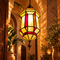 Moroccan Stained Glass Pendant Light, Geometric Hanging Lantern, Red Yellow Chandelier, Boho Ceiling Lamp