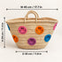 Moroccan Straw Basket Bag, Handmade Colorful Smiley Face Tote, Woven Beach Bag, Boho Summer Market Basket