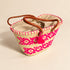 Moroccan Straw Basket Bag, Handwoven Palm Leaf Tote, Leather Handle Beach Bag, Market Basket