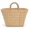 Moroccan Straw Basket, Handwoven Market Tote, Natural Palm Leaf Bag