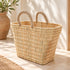 Moroccan Straw Basket, Handwoven Market Tote, Natural Palm Leaf Bag
