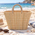 Moroccan Straw Basket, Handwoven Market Tote, Natural Palm Leaf Bag