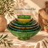 Tamegroute Bowls, Handmade Green and Yellow Ceramic Bowls, Rustic Pottery, Boho Mediterranean Home Decor