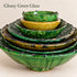 Tamegroute Bowls, Handmade Green and Yellow Ceramic Bowls, Rustic Pottery, Boho Mediterranean Home Decor