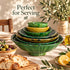 Tamegroute Bowls, Handmade Green and Yellow Ceramic Bowls, Rustic Pottery, Boho Mediterranean Home Decor
