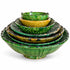 Tamegroute Bowls, Handmade Green and Yellow Ceramic Bowls, Rustic Pottery, Boho Mediterranean Home Decor