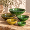 Tamegroute Bowls, Handmade Green and Yellow Ceramic Bowls, Rustic Pottery, Boho Mediterranean Home Decor