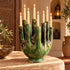 Moroccan Tamegroute Candelabra, Handmade Green Ceramic Candle Holder, 8 Arm Candlestick, Boho Home Decor