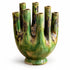 Moroccan Tamegroute Candelabra, Handmade Green Ceramic Candle Holder, 8 Arm Candlestick, Boho Home Decor