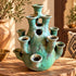 Tamegroute Candelabra, Handmade Green Ceramic Candle Holder, Multi Arm Candlestick, Boho Home Decor