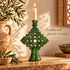 Moroccan Tamegroute Candle Holder, Green Ceramic Candlestick, Handmade Pottery, Rustic Boho Home Decor