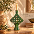 Moroccan Tamegroute Candle Holder, Green Ceramic Candlestick, Handmade Pottery, Rustic Boho Home Decor
