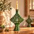 Moroccan Tamegroute Candle Holder, Green Ceramic Candlestick, Handmade Pottery, Rustic Boho Home Decor