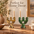Moroccan Tamegroute Candle Holder, Handmade Ceramic 3 Arm Candelabra, Green Yellow Pottery, Boho Home Decor
