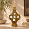 Moroccan Tamegroute Candle Holder, Handmade Ceramic Candlestick, Sculptural Yellow Pottery, Boho Home Decor