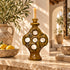Moroccan Tamegroute Candle Holder, Handmade Ceramic Candlestick, Sculptural Yellow Pottery, Boho Home Decor