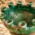Moroccan Tamegroute Candle Holder, Handmade Green Ceramic Candelabra Bowl, Multi Candle Holder, Boho Home Decor