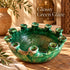 Moroccan Tamegroute Candle Holder, Handmade Green Ceramic Candelabra Bowl, Multi Candle Holder, Boho Home Decor