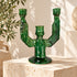 Moroccan Tamegroute Candle Holder, Handmade Green Pottery Candelabra, 3 Arm Ceramic Candlestick, Boho Home Decor