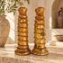 Moroccan Tamegroute Candle Holders, Tall Handmade Ceramic Candlesticks, Amber Glazed Pottery, Rustic Boho Home Decor