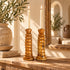 Moroccan Tamegroute Candle Holders, Tall Handmade Ceramic Candlesticks, Amber Glazed Pottery, Rustic Boho Home Decor