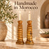 Moroccan Tamegroute Candle Holders, Tall Handmade Ceramic Candlesticks, Amber Glazed Pottery, Rustic Boho Home Decor