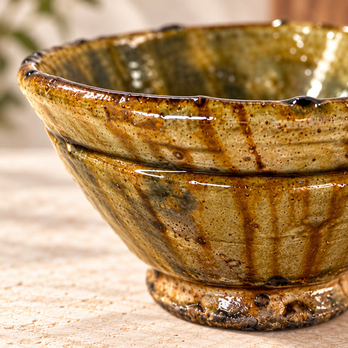 Moroccan Tamegroute Ceramic Bowl, Handmade Yellow Pottery, Rustic Glazed Decorative Bowl, Boho Kitchen Decor