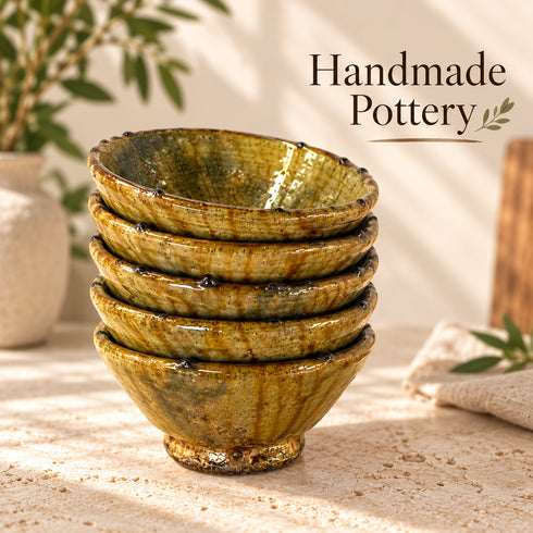 Moroccan Tamegroute Ceramic Bowl, Handmade Yellow Pottery, Rustic Glazed Decorative Bowl, Boho Kitchen Decor