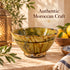 Moroccan Tamegroute Ceramic Bowl, Handmade Yellow Pottery, Rustic Glazed Decorative Bowl, Boho Kitchen Decor
