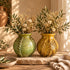 Moroccan Tamegroute Pottery Vase, Handmade Ceramic Flower Vase, Green Yellow Textured Vase, Rustic Boho Home Decor