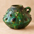 Moroccan Tamegroute Vase, Handmade Green Ceramic Flower Vase, Rustic Pottery with Handle, Boho Mediterranean Home Decor