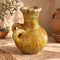 Moroccan Tamegroute Vase, Handmade Yellow Ceramic Pottery, Double Handle Rustic Flower Vase, Boho Home Decor