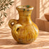 Moroccan Tamegroute Vase, Handmade Yellow Ceramic Pottery, Double Handle Rustic Flower Vase, Boho Home Decor