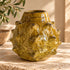 Moroccan Tamegroute Vase, Handmade Yellow Ceramic Spiked Vase, Sculptural Pottery, Rustic Boho Home Decor