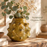Moroccan Tamegroute Vase, Handmade Yellow Ceramic Spiked Vase, Sculptural Pottery, Rustic Boho Home Decor