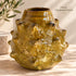 Moroccan Tamegroute Vase, Handmade Yellow Ceramic Spiked Vase, Sculptural Pottery, Rustic Boho Home Decor