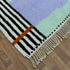 Moroccan Wool Rug, Abstract Geometric Berber Rug, Blue Lilac Black White Handmade Area Carpet