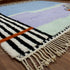 Moroccan Wool Rug, Abstract Geometric Berber Rug, Blue Lilac Black White Handmade Area Carpet
