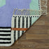 Moroccan Wool Rug, Abstract Geometric Berber Rug, Blue Lilac Black White Handmade Area Carpet