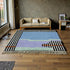 Moroccan Wool Rug, Abstract Geometric Berber Rug, Blue Lilac Black White Handmade Area Carpet
