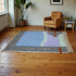 Moroccan Wool Rug, Abstract Geometric Berber Rug, Blue Lilac Black White Handmade Area Carpet