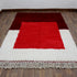 Moroccan Wool Rug, Red Geometric Berber Rug, Handmade White Area Carpet, Modern Plush Moroccan Rug