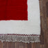Moroccan Wool Rug, Red Geometric Berber Rug, Handmade White Area Carpet, Modern Plush Moroccan Rug